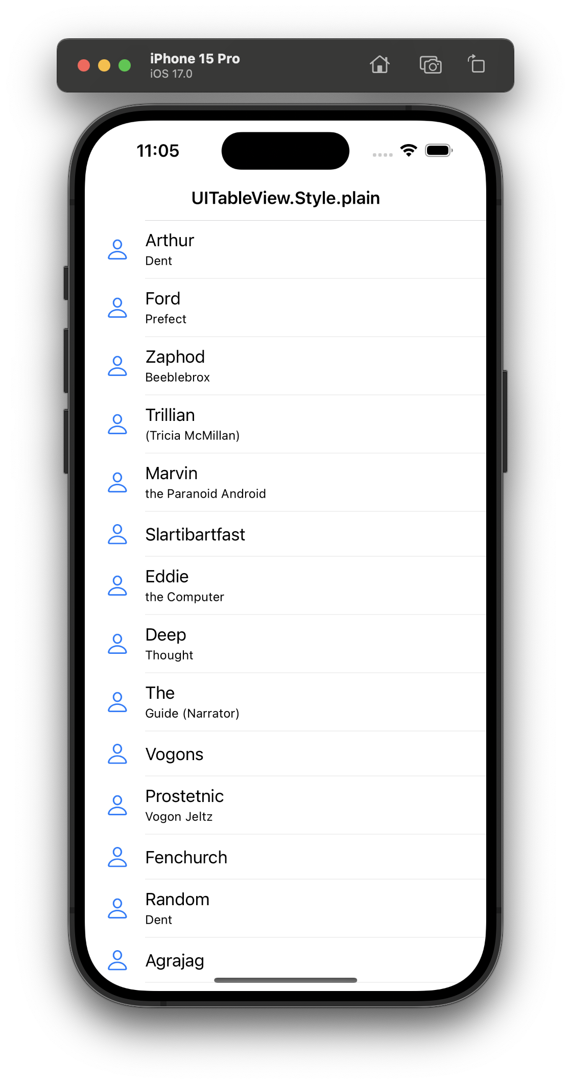 swift default list content configuration using plain appearance in light mode